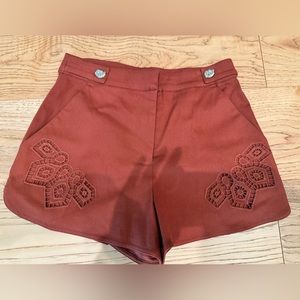 Tanya Taylor lace cut out shorts